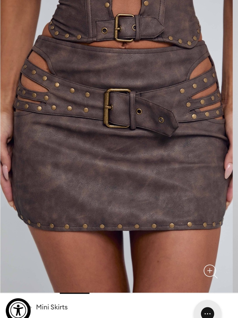 Outcast Clothing RODEO MINI SKIRT CHOCOLATE